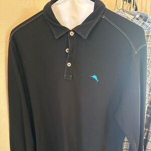 Tommy Bahama island zone polo, long sleeve navy